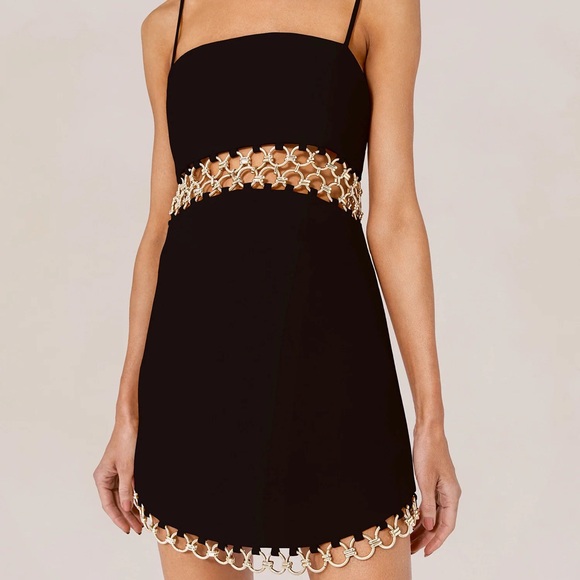 Alexis Black Gaudy Chain Cocktail Dress - Picture 1 of 6